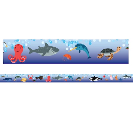 Charles Leonard Magnetic Border-Trim, Rectangle Cut, Sea Life Theme, 24 Feet/Pack, PK2 28118